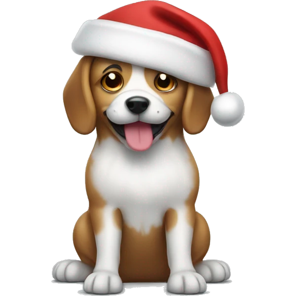 dog with santa hat emoji