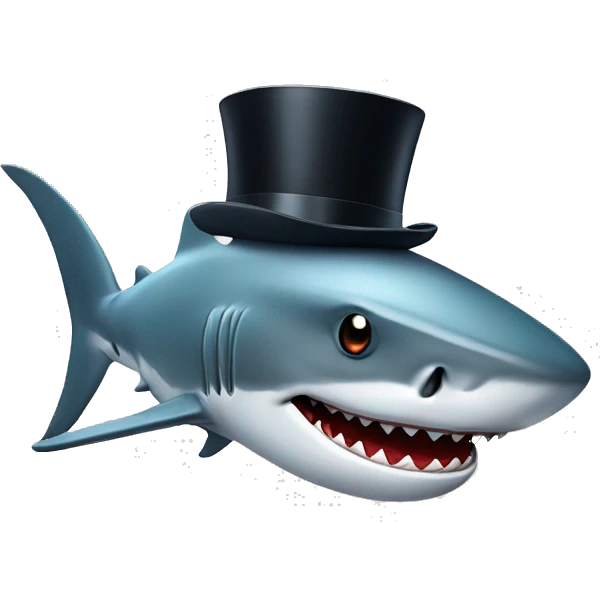 Shark with a top hat emoji