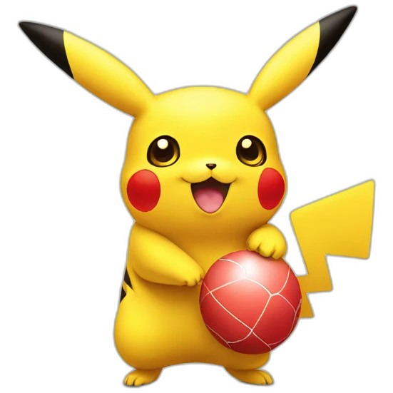 Pikachu avec un ballon emoji