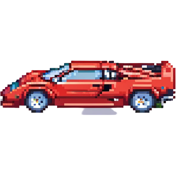 красная Lamborghini Countach, no background emoji