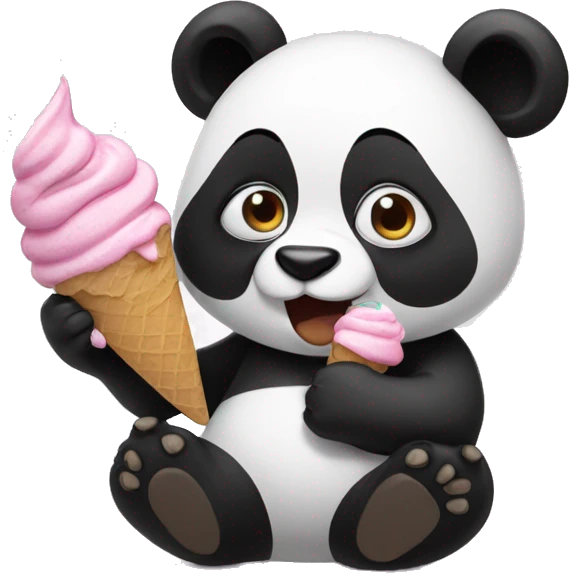 Panda eating ice cream emoji