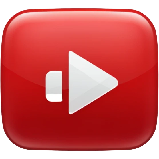 YouTube logo, simple red play button emoji