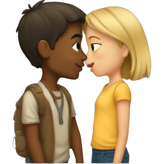 boy kisses girl emoji