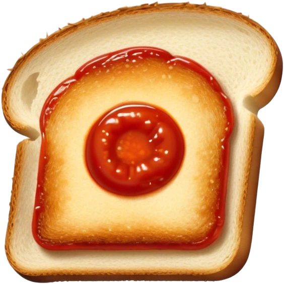 slice of bread with with a squeeze of tomatoe sauce on top emoji