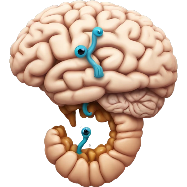A human brain with a worm coming out of it emoji