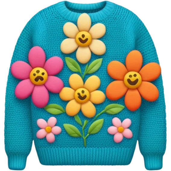 Knit with floral design emoji
