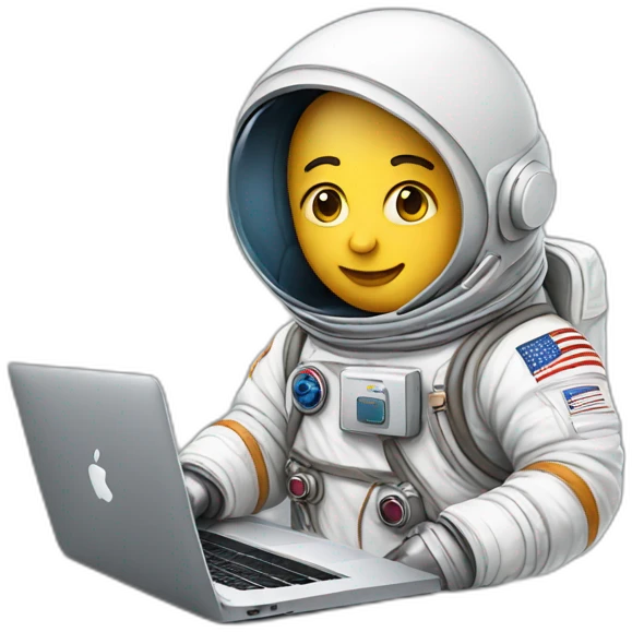 astronaut with hoodie and a macbook emoji