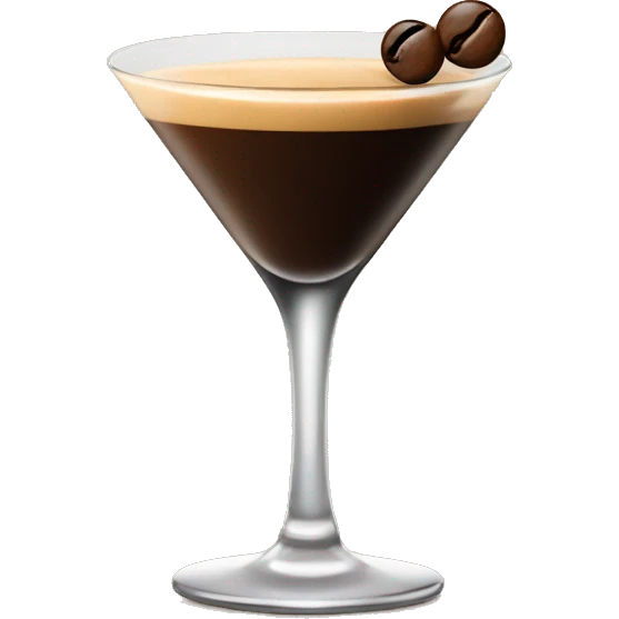 Espresso martini with three espresso beans floating in the glass emoji