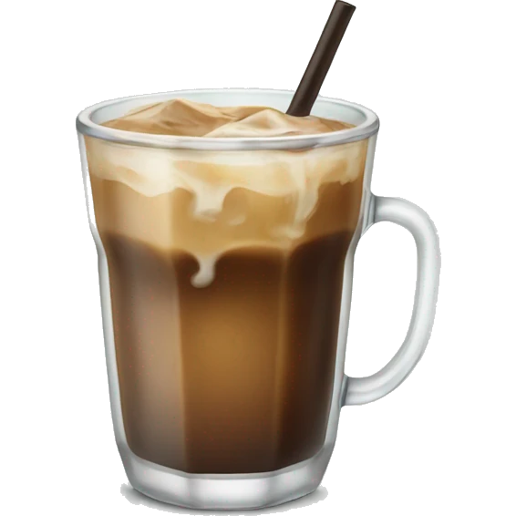 Iced coffee in a glass cup emoji