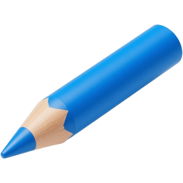 chunky blue pencil emoji