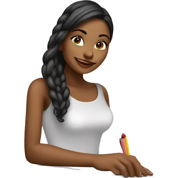 Create me an image of of a beautiful woman that is designing a website emoji