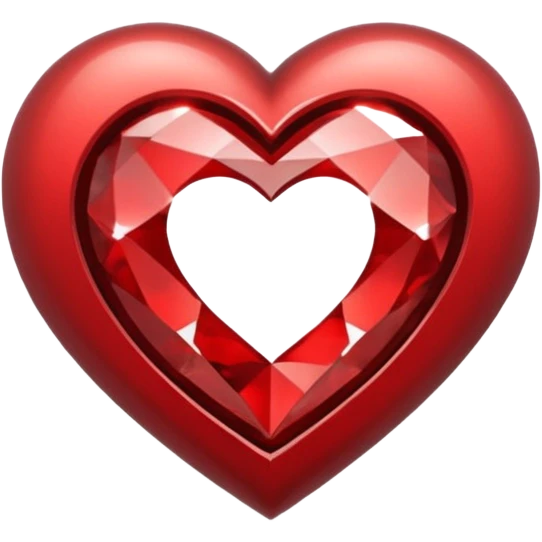 A hollow circle with a heart in it, inside the heart is a diamond emoji