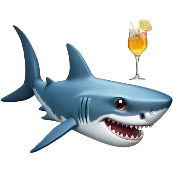 Shark holding a drink emoji