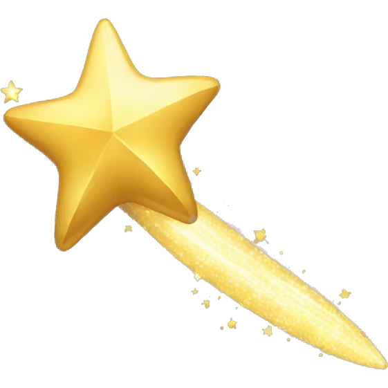 Golden sparkling shooting star emoji