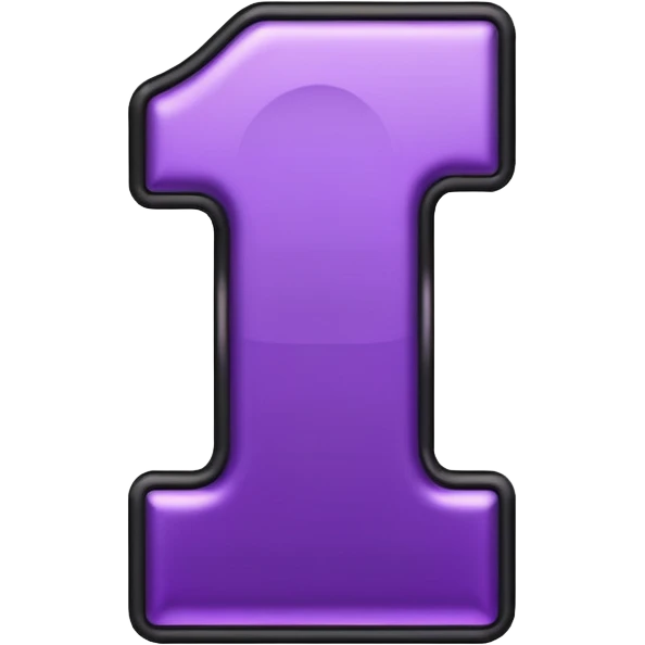 number 1 black and purple emoji
