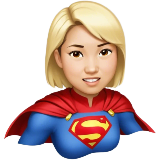 Asian brown hair superhero wife emoji
