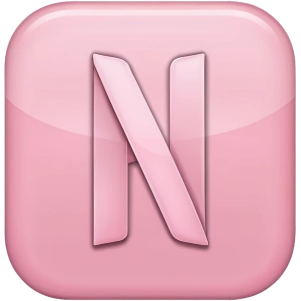 Netflix aesthetic "N" logo in pastel pink emoji