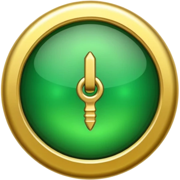 pin with golden and green colours emoji
