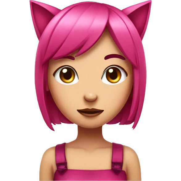 toon pink beet neko girl  emoji
