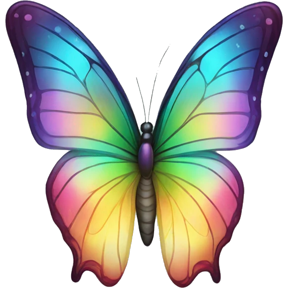 Iridescent glossy rainbow butterfly emoji