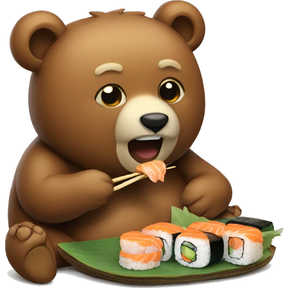 Bear eating sushi emoji