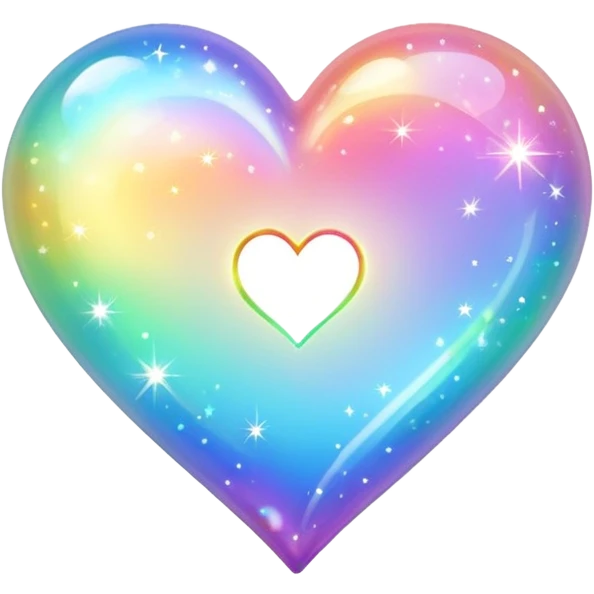 Light rainbow heart with sparkles  emoji