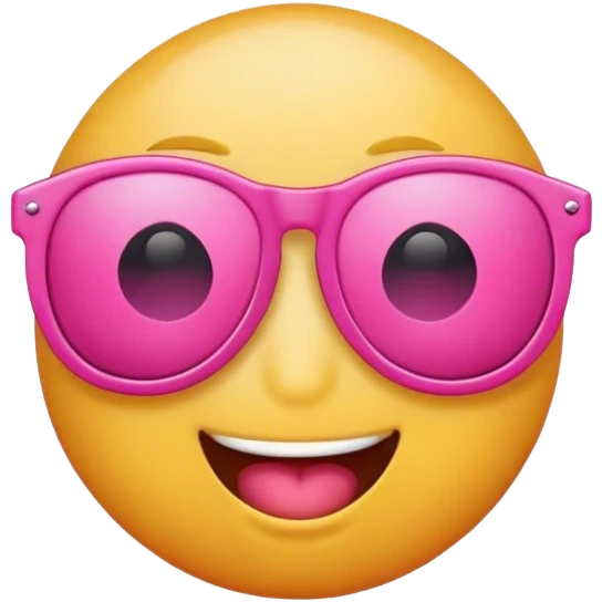 A pink emoji with sunglasses ￼ emoji