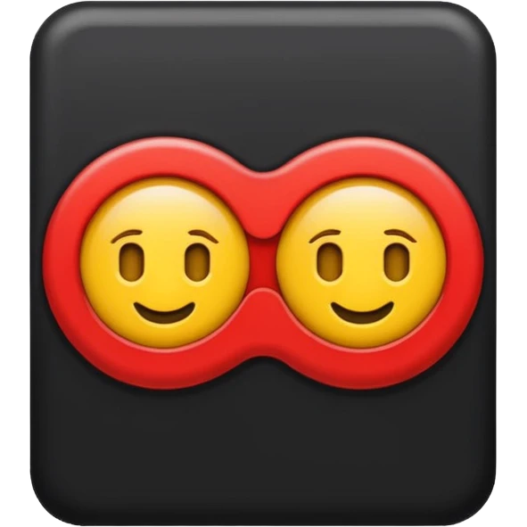 A wawy black and a red rectangle and a yellow circle emoji