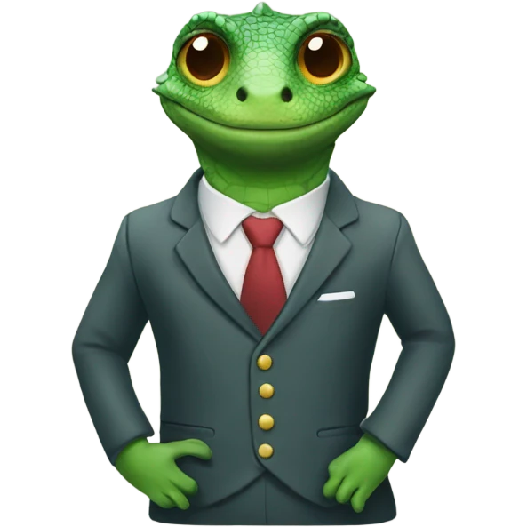 Lizard with a suit and breefe case emoji