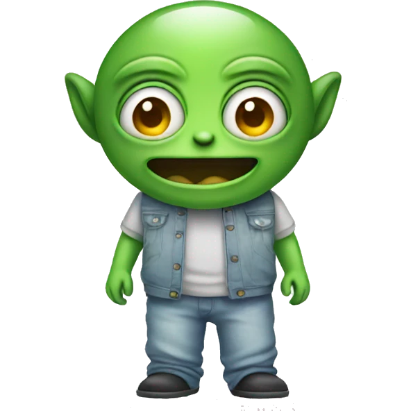 Alien wearing pants emoji