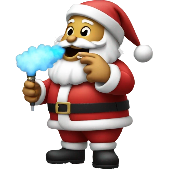 Santa hitting a vape emoji