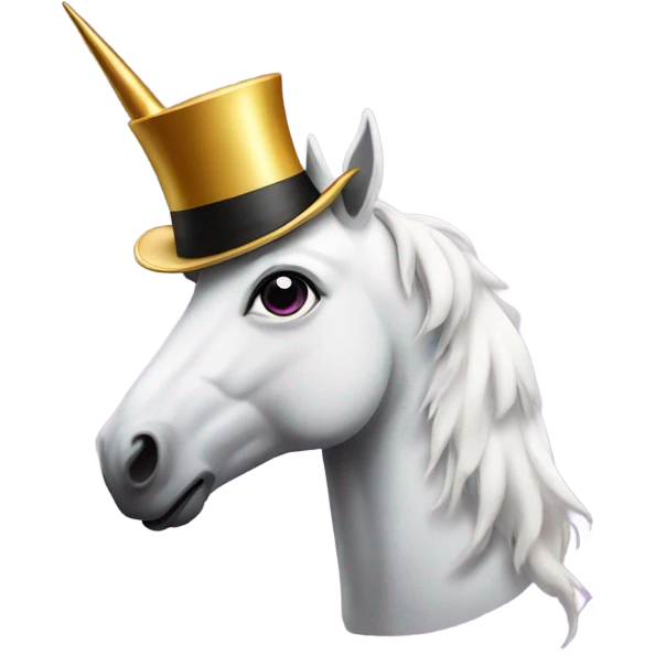 Unicorn with top hat emoji