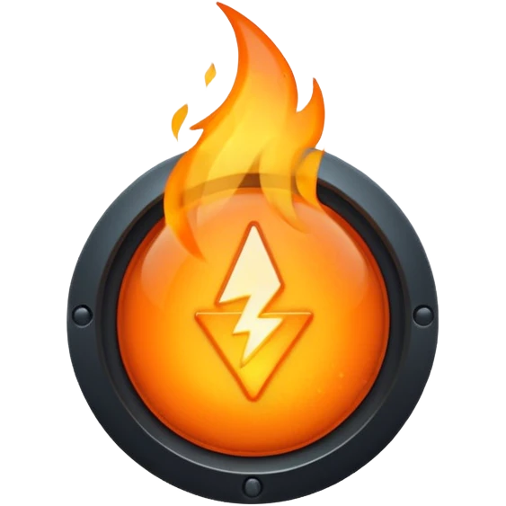 A small glowing spark inside a play button emoji