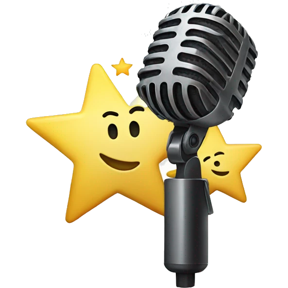 stars coming from a microphone emoji