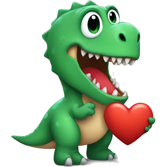 Red heart dino emoji
