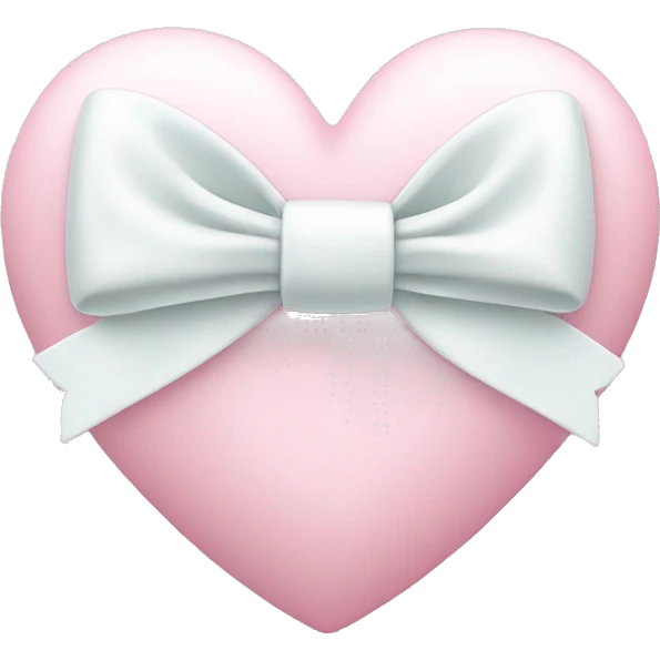 Pastel pink heart with white bow emoji