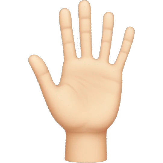hand with only 3 fingers and 1 thumb emoji