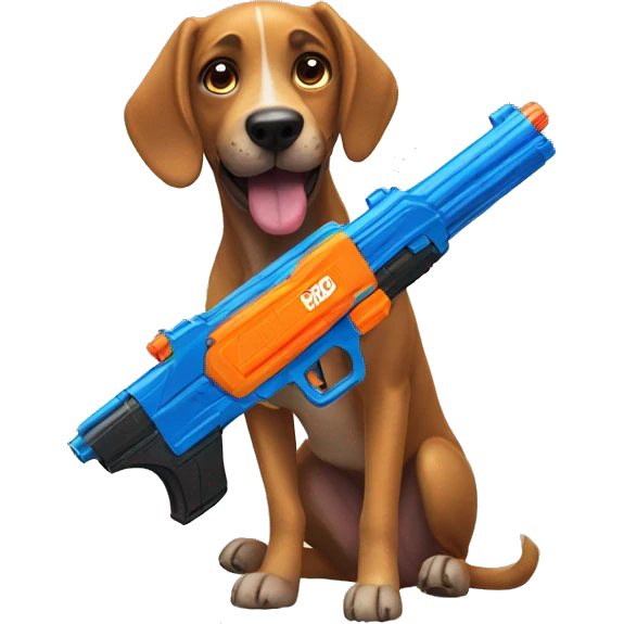 Dog with nerf gun emoji