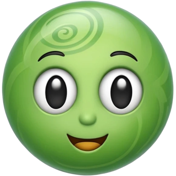 emoji représentant ChatGPT, une bulle de dialogue verte stylisée avec un motif de spirale ou de réseau, expression amicale, style emoji moderne emoji