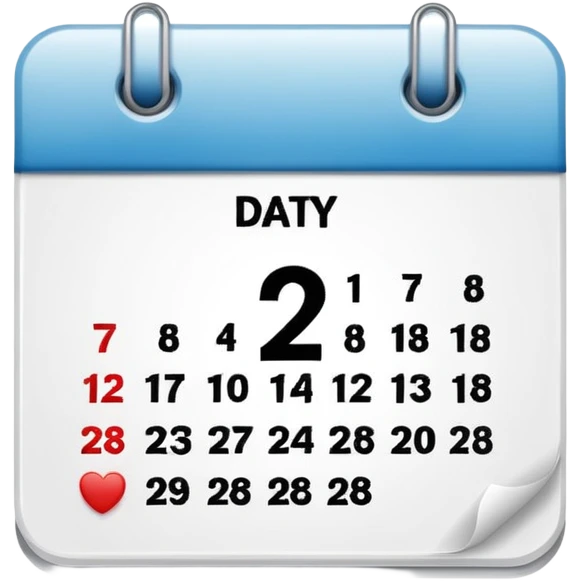 white date calendar with number 29 emoji