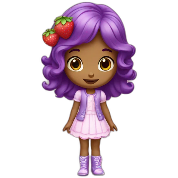 strawberry shortcake girl purple emoji