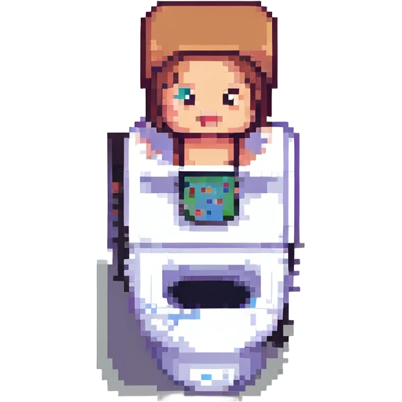 Skibidi Toilet character, pixel art style emoji