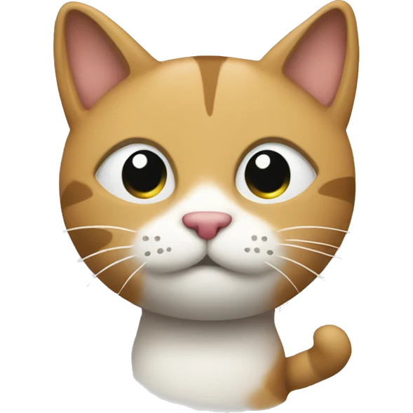 simple stick figure of a cat that is happ emoji