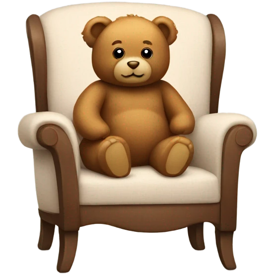Teddy bear sitting on chair emoji