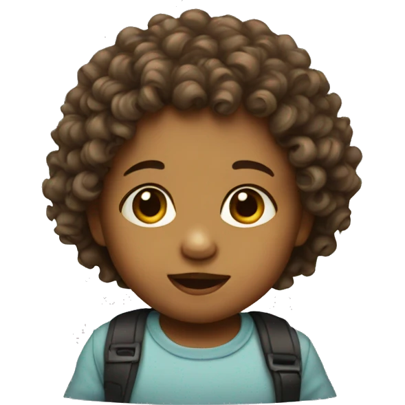 Baby with curly hair. emoji