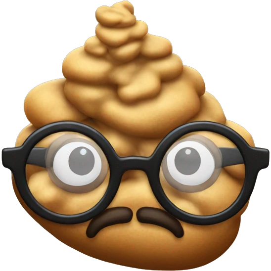Pile of poop with horn-rim glasses  emoji