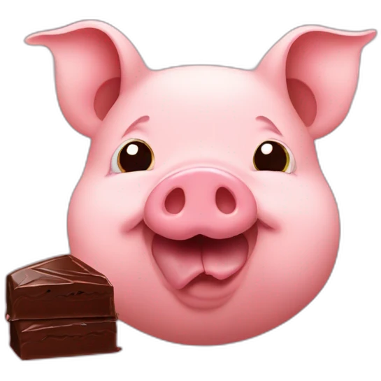 pig eats chocolate emoji
