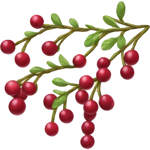 Cranberry Garland - A tiny strand of cranberries strung together emoji