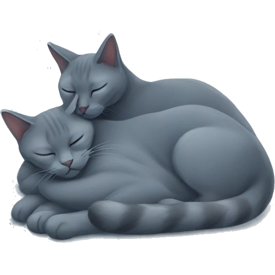 Two Russian Blue cats sleeping emoji