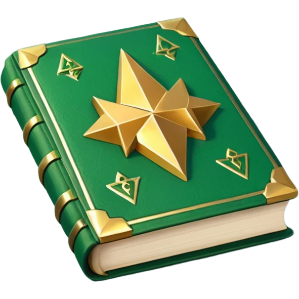 fantasy magic green book low poly emoji
